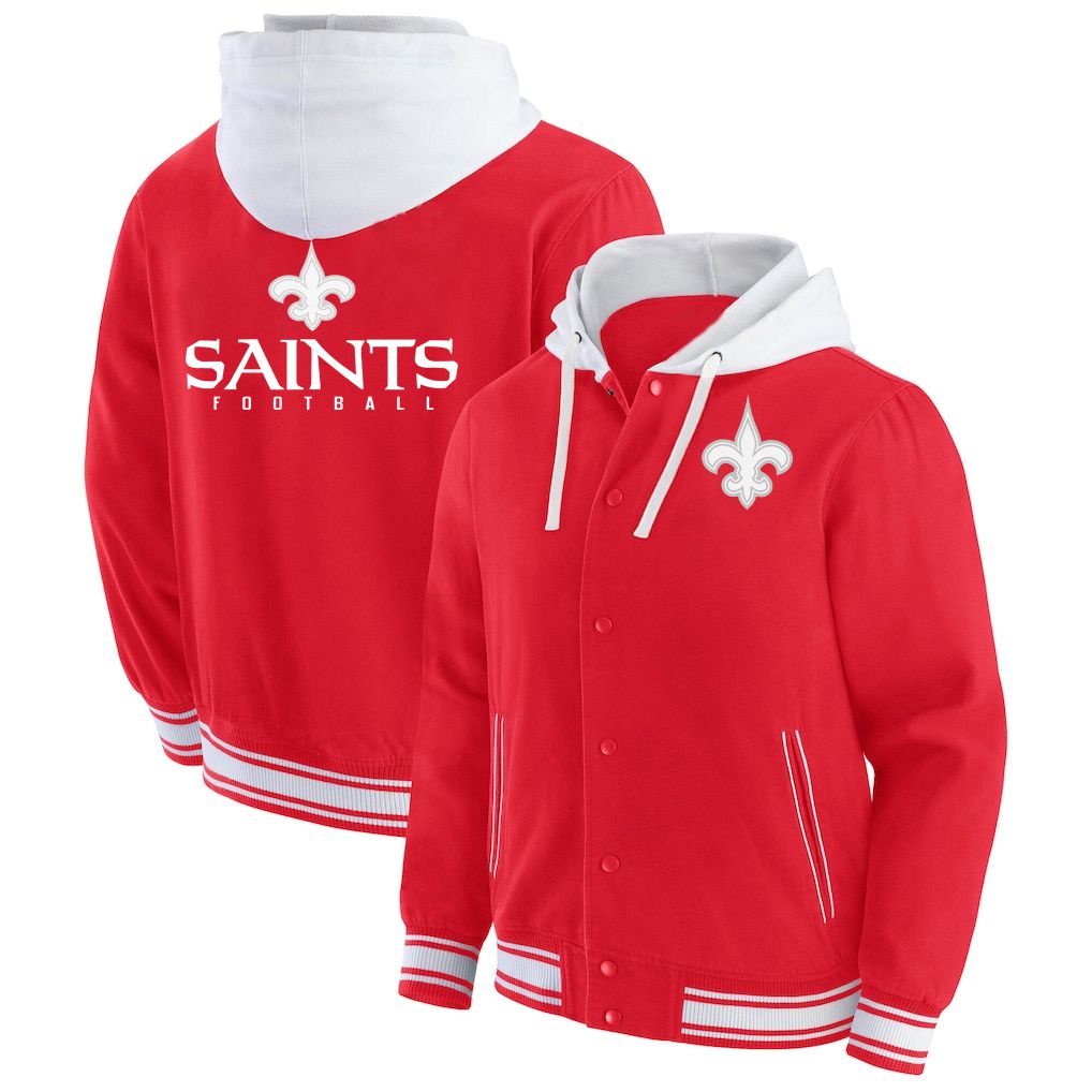 Men 2026 NFL New Orleans Saints  jacket hoodie Red 012